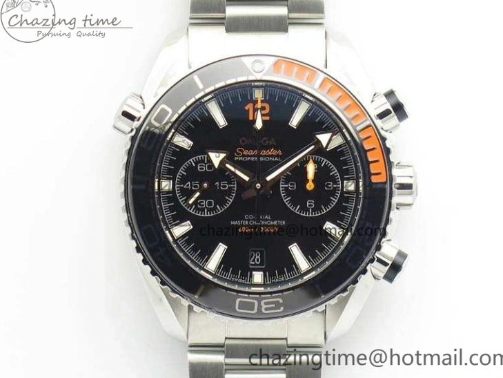 0120 FastDry Planet Ocean Master Chrono SS OM 1:1 Best Edition Black Dial On SS Bracelet A9900 V 8112